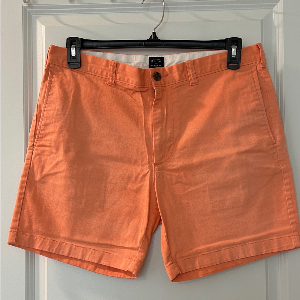 J. Crew Men's Vibrant Orange Flat Front Shorts